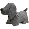 Evideco French Home Goods 3D Dog Fabric Weighted Bag Door Stop 2.3 lbs Black White - 2 of 4