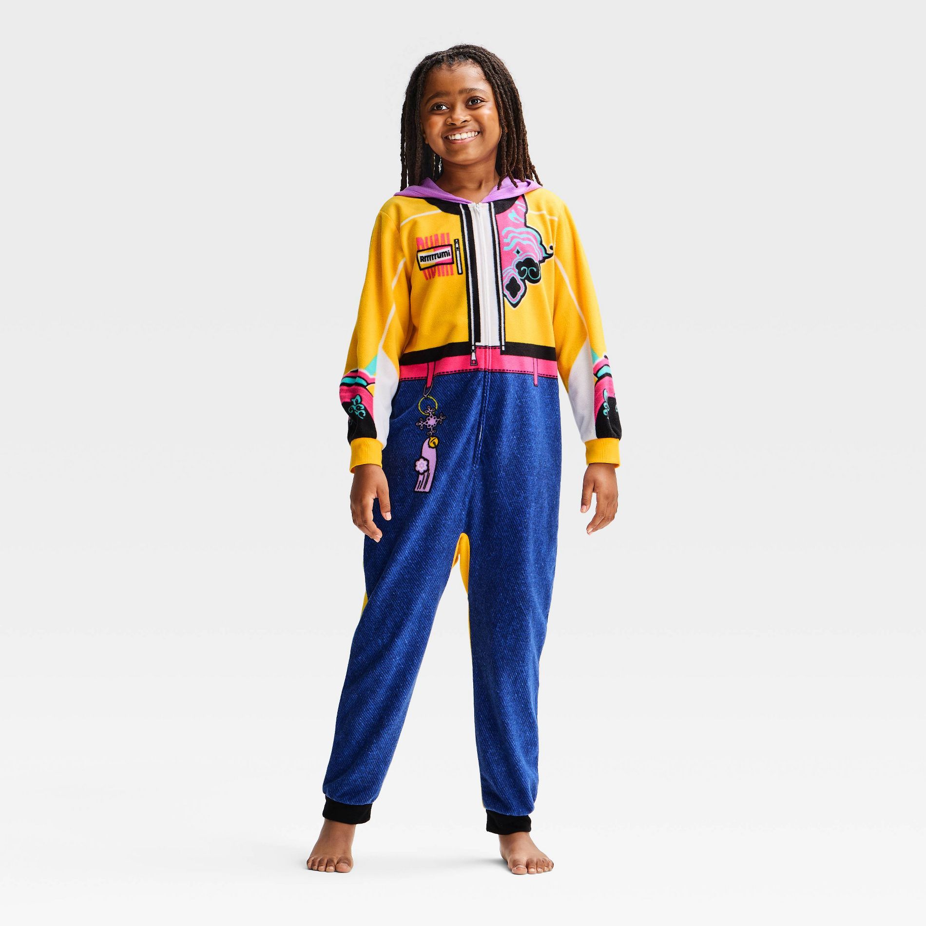Girls' KPop Demon Hunters Long Sleeve Union Suit - Yellow/Blue