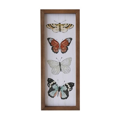 VIP Wood 18 in. Multicolor Butterfly Wall Art