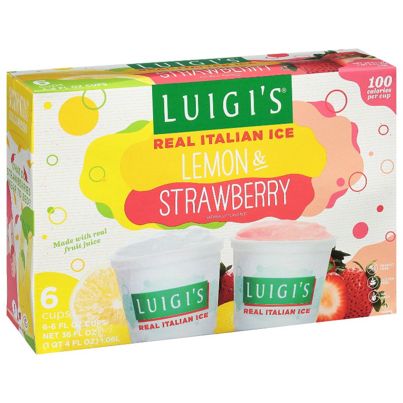 Luigi&#39;s Lemon and Strawberry Real Italian Ice - 6ct, 4 of 6