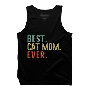 Men's Design By Humans Best Cat Mom Ever Funny Mommy Vintage Gift Christmas T-Shirt By mothersdaygift Tank Top - 1 of 4