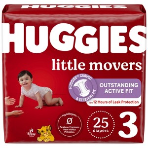 Huggies Little Movers Diapers Jumbo Pack - Size 3 - 25ct - 1 of 4