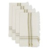Saro Lifestyle Trendy Fringed Stripe Napkin (Set of 4), Beige, 20"x20" - 3 of 3