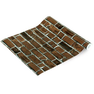 Slickblue Self-Adhesive Vinyl Wallpaper - 5 Brick Design Options, Removable Peel and Stick Roll, 17.7" x 394" - Home Decor - 1 of 3