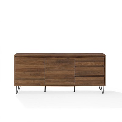 Teagan Brown Oak Mid Century Record Storage Sideboard Cabinet