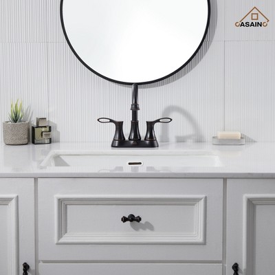 Oil Rubbed Bronze 4-Inch Double Handle Bathroom Faucet Kit