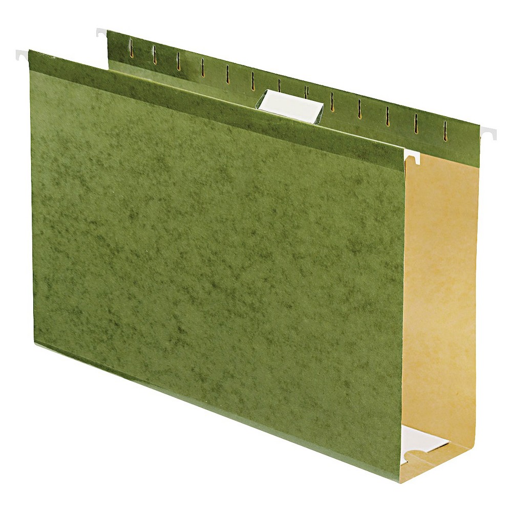Esselte Hanging Folder - 3 Folder Capacity - Legal - 14 Length Sheet Size - 3 Expansion - Pressboard - Standard Green - 25 / Box