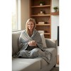 Personalization Mall All About Me Embroidered Initial Fleece Blanket, Grey, 60" x 80" - 4 of 4