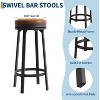 360° Swivel Bar Stool Set of 4, PU Leather Upholstered Counter Height Bar Stool w/Metal Footrests, Modern Barstool for Kitchen, Dinig Rooms, Black - 3 of 4