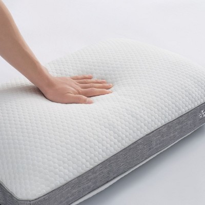 Bryt White and Gray Gel Foam Side Sleeper Pillow