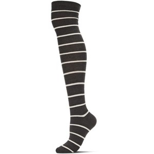 Memoi-Simple Stripe Cashmere Blend Over The Knee Warm Socks - 1 of 3