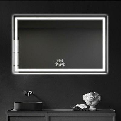 Dovelina Bathroom Vanity Mirror LED Rectangle Anti-fog Wall Mirror with Blueteeth