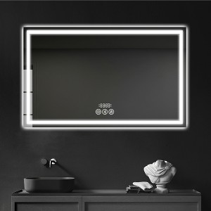 Dovelina Bathroom Vanity Mirror LED Rectangle Anti-fog Wall Mirror with Blueteeth - 1 of 4