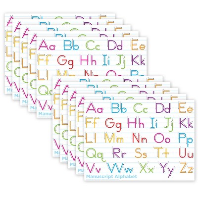 Ashley Productions® Smart Poly® PosterMat Pals™ Space Savers, 13" x 9-1/2", Traditional Manuscript, Pack of 10