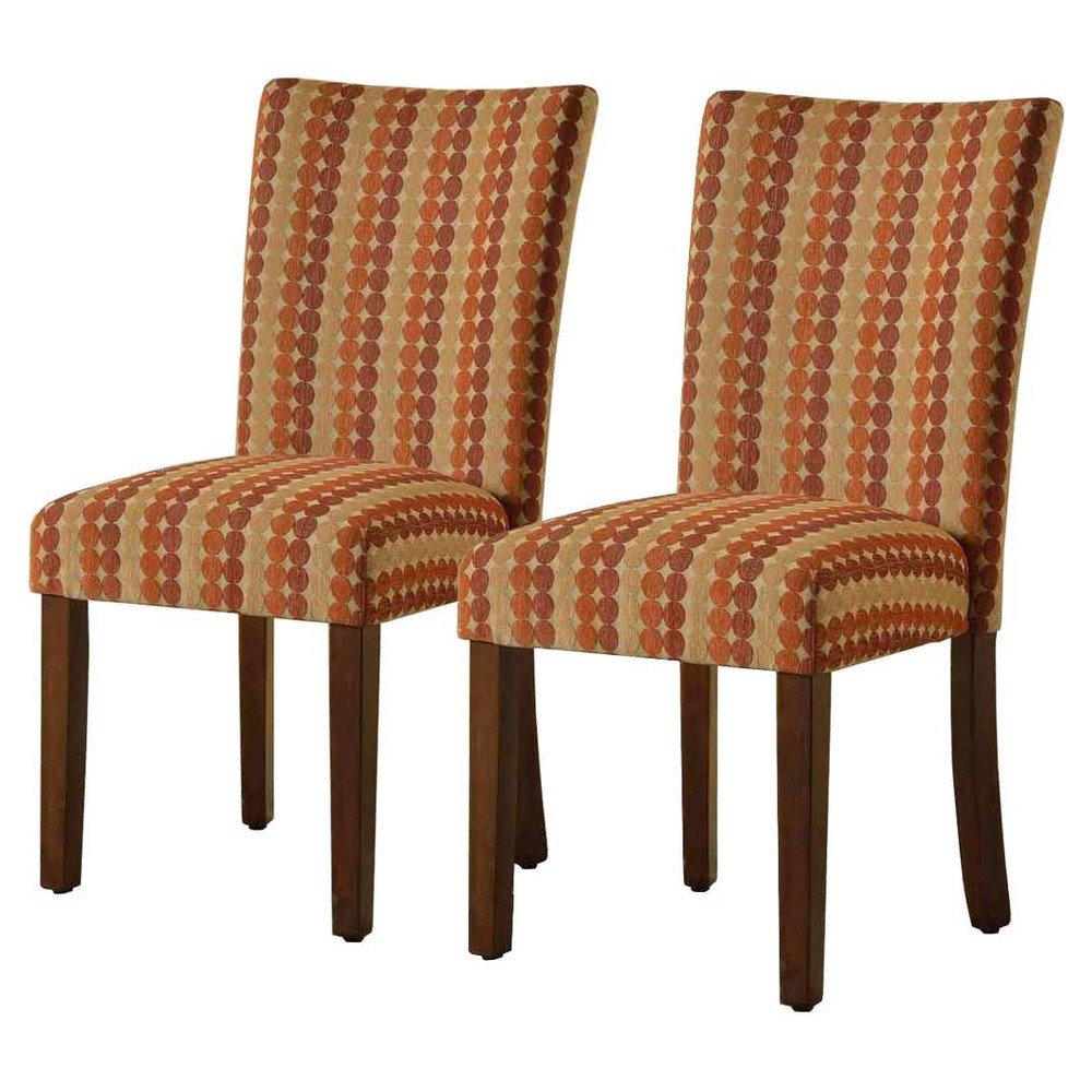 Set of 2 Parsons Pattern Dining Chair Wood Red Stripe - HomePop was $204.99 now $153.74 (25.0% off)