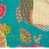 50" X 70" Peach And Gray Floral Cotton Quilted Kantha Throw Blanket with Embroidery - 4 of 4