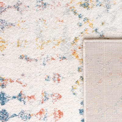 Ivory Geometric Hand-Knotted Synthetic Area Rug, 4' x 6'