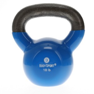BodySport Cast Iron Vinyl Coated Kettlebells – Kettlebell for Weight Lifting – Strength Training - 1 of 4