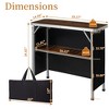 SEVOBAL Folding Tables Portable Bar Table with Shelf Tradeshow Podium with Skirt and Carrying Bag for Party and Exhibition, Brown, 104"*44"*9.5" - 3 of 4