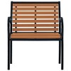 vidaXL Patio Chairs 2 pcs Steel and WPC Black and Brown - 3 of 4