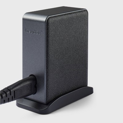 6-Port Charging Hub Vertical 2C + 4A - heyday&#8482; Black Saffiano