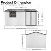Coolbibila-10Ftx12Ft Storage Sheds, Metal Sheds With Waterproof Roofs And Durable Metal Frame, Tool Sheds With Lockable Doors And Window - 4 of 4