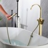 Cobbe Single Handle Freestanding Floor Standing Bathtub Filler Faucet Bathtub Filler with Swivel Spout and Handheld Shower Brushed Gold - 4 of 4