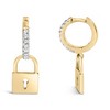Haus of Brilliance 14K Yellow Gold Plated Silver 1/6 Cttw Diamond Lock Hoop Earring - 3 of 4