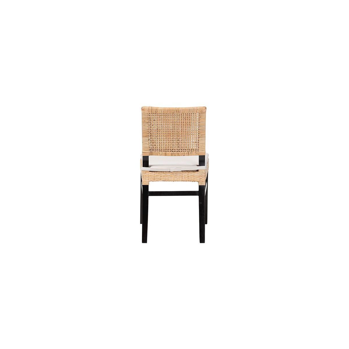 bali & pari,Lesia Rattan Dining Chair with Mahogany Frame and Cushion, Espresso - thumbnail 4