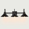 PAKOKULA 3-Lights Black Modemn Dimmable Bathroom Vanity Light with Metal Cone shade - 4 of 4