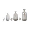 Glass Decorative Vases with Iridescent Stoppers - Tall Bottle Shape - Modern Home, Living Room, Bedroom, or Office Decor Set of 3 - 6", 5", 4" Gray - 4 of 4