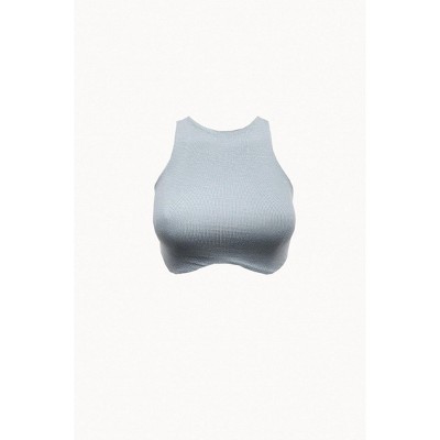 Women's ROWA RIBBED STRETCH-MODAL JERSEY CROPPED TOP - geel