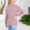 Anna-Kaci Women's Waffle Knit Button-Accent Top with V-Neck - 2 of 4