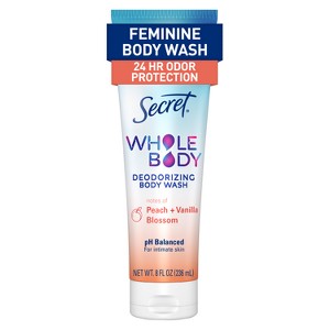 Secret Whole Body Deodorizing Feminine Body Wash - Peach & Vanilla - 8oz - 1 of 4