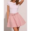 INSPIRE CHIC Women's Vintage Summer High Waist with Belt A-Line Mini Jean Skirts - 2 of 4
