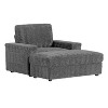 VYNXARIA 42" Oversized Chaise Lounge Indoor,Faux Rabbit Fur Sofa Bed with Storage Ottoman and Armrests,Cup Holders,Upholstered Sleeper Chair - 2 of 4
