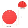 Unique Bargains Heat Resistant Non-slip Flexible Durable Trivet Mat 7.08" x 7.08" x 0.24" Red 2 Pcs - 2 of 3