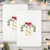 Linum Home Textiles Christmas MISTLETOE MONOGRAM - Embroidered Luxury 100% Turkish Cotton Hand Towels (Set of 2) - 2 of 2