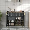 Modern Fluted Wine & Liquor Cabinet - Sideboard with Storage for Glassware, Coffee Bar, and Dining/Living Room Decor - 2 of 4