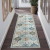 Washable Non Slip Floral Print Vintage Area Rugs for Living Room Bedroom, Soft Low Pile Dining Room Carpet for Home Office - 3 of 4