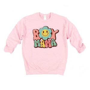 Simply Sage Market Women's Graphic Sweatshirt Boy Mama Flower - 1 of 2