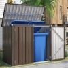 Ridstar 46.3 in. H Outdoor Waterproof Metal Storage Shed with Lid, Chain & Hydraulic Gas Struts-Brown - 4 of 4