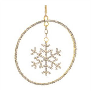 Snowflake Disc Ornament (Set of 12) 4"H Iron/Glass Beads - 1 of 4