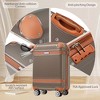 SEVOBAL Luggage Hard 20 inches Luggage Sets 3 Piece Carry on Luggage 22x14x9 Aviation Approved With TSA Lock, Brown, 15"*8"*22.24" - 2 of 4