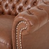 Silverdale Traditional Chesterfield Loveseat Cognac Brown/Dark Brown - Christopher Knight Home - image 3 of 4