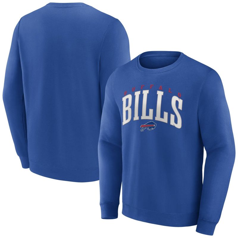 NFL Buffalo Bills Men&#39;s Varsity Letter Long Sleeve Crew Fleece Sweatshirt, 1 of 4