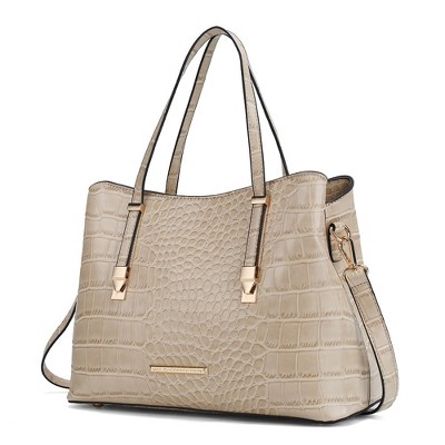 MKF Collection Aurelia Crocodile-Embossed Vegan Leather Women's Tote Stylish Shoulder Handbag by Mia K
