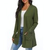 Women's Lightweight Long Sleeve Open Front Cardigan with Pockets Fall Trendy Comfortable Casual Knit Sweater - 3 of 4
