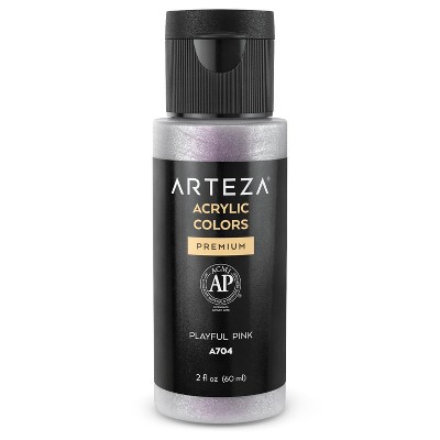 Arteza Iridescent Single Single Acrylic Paint, R1 Playful Pink, 60ml Bottle