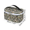 Unique Bargains Portable Peony Travel Cosmetic Bag Black 1 Pc - 2 of 3